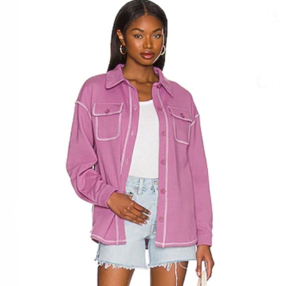 NWT Lovers + Friends Utility Shacket in Purple Grape Size Extra Small